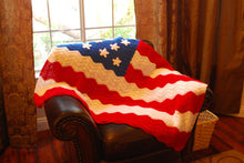 Load image into Gallery viewer, Crochet American Flag Afghan

