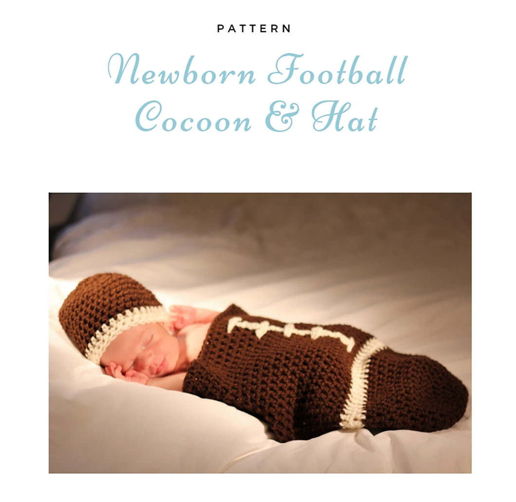 Crochet Pattern - Football Cocoon and Hat