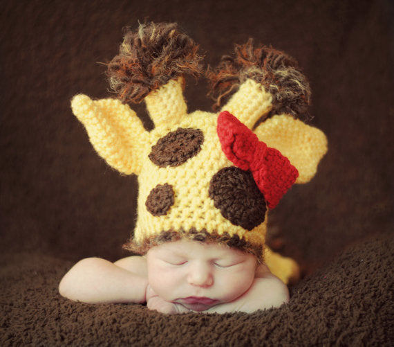 Crochet Giraffe - Diaper Cover and Hat